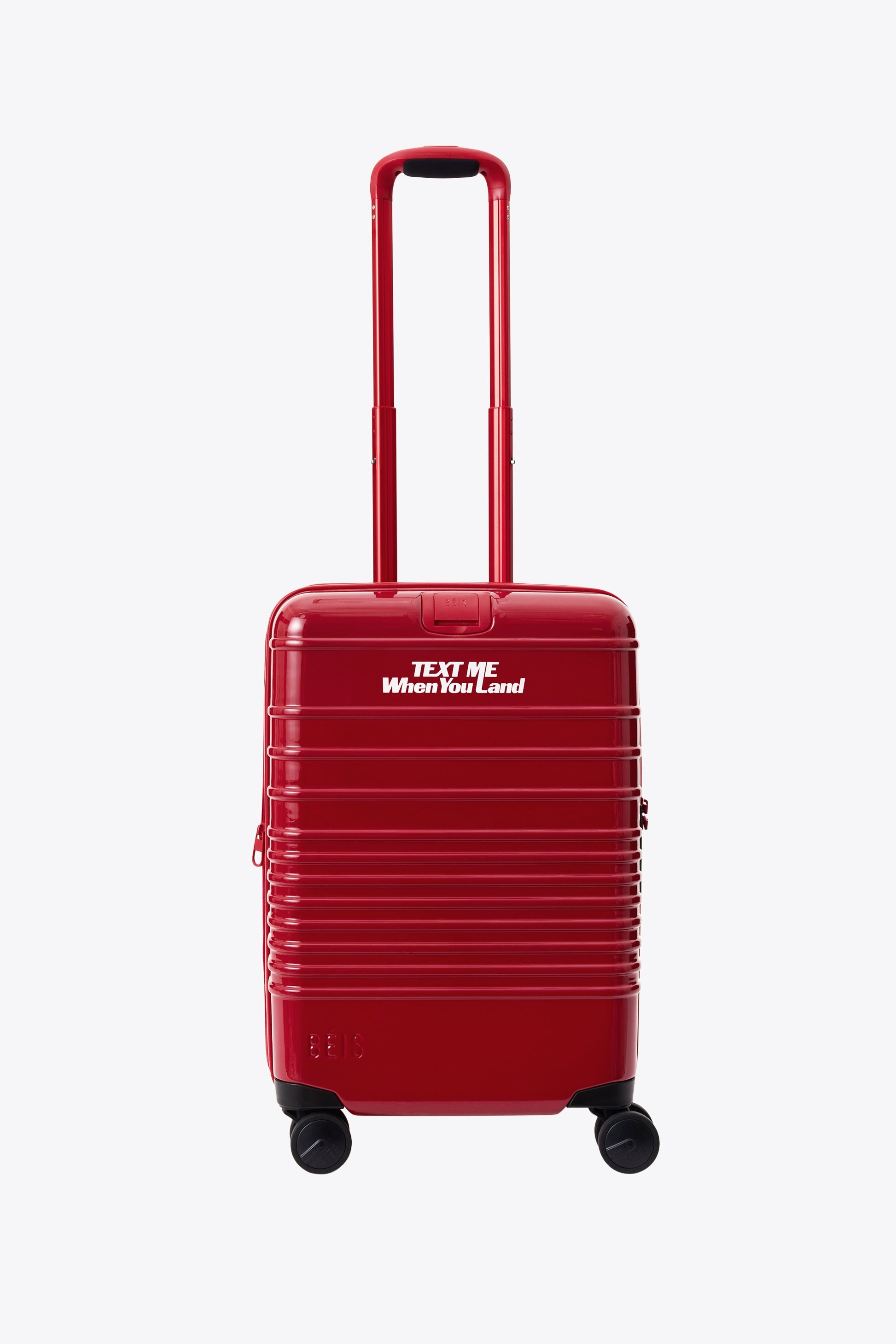 Text Me Red Carry On Roller Luggage - Lightweight & Durable Suitcase for Travel, Business Trips & Weekend Getaways