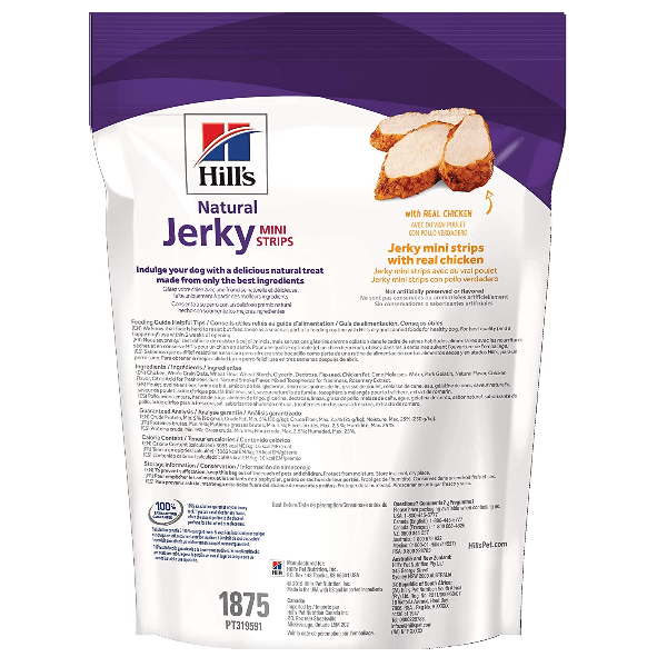 Hill's Science Diet Real Chicken Jerky Mini Strips Dog Treats - Healthy & Natural Training Rewards for Small & Medium Dogs - Perfect for Training, Rewarding & Bonding with Your Pet