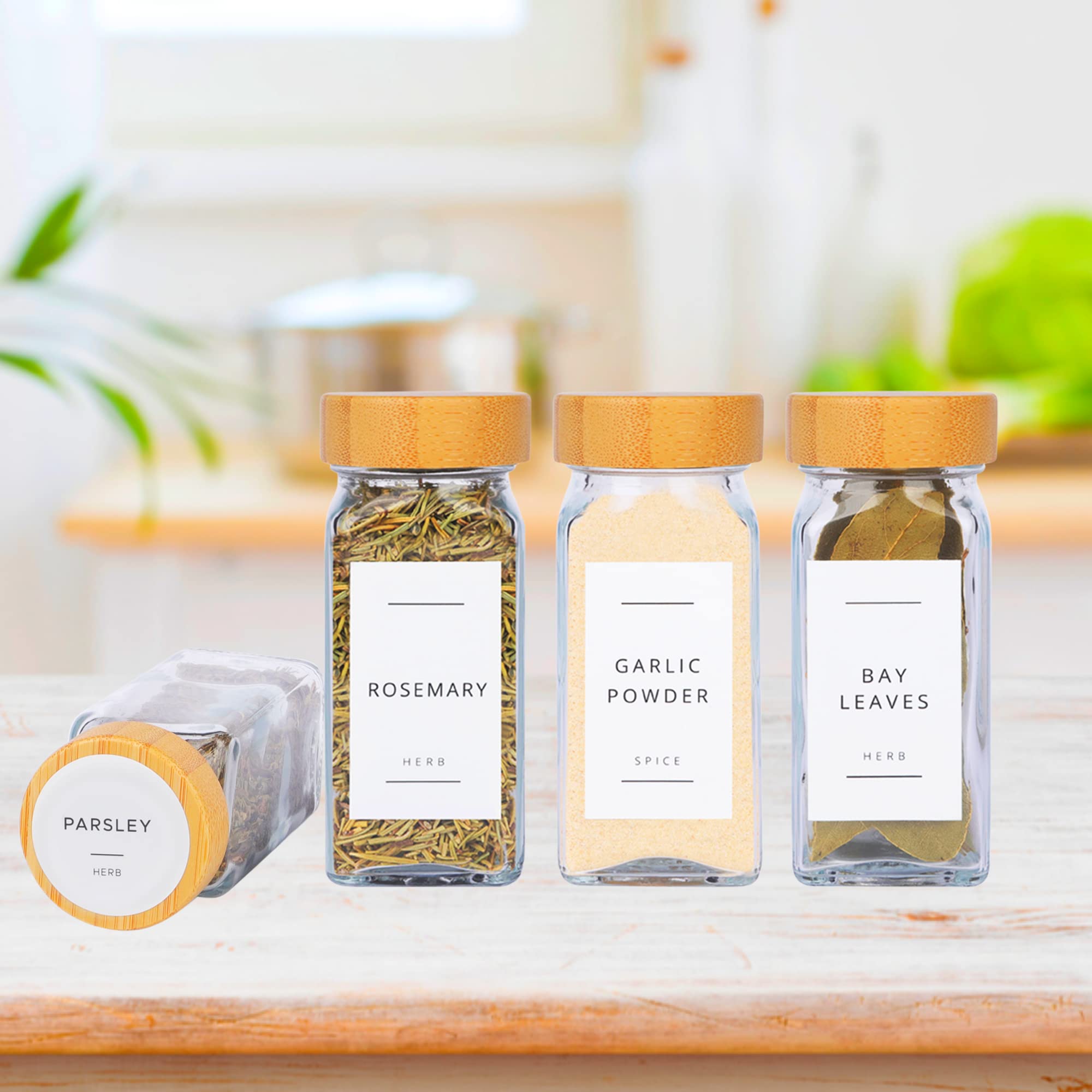 356 Waterproof Spice Jar Labels - Herb, Spice & Seasoning Stickers for Jars, Bottles & Containers - Durable Pantry Organization Labels - Perfect for Kitchen Storage, Spice Racks & Gift Packaging