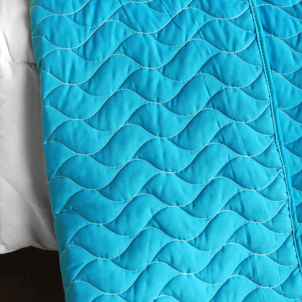 Tower Vienna Vermicelli-Quilted Patchwork Geometric Quilt Set - Full/Queen Size Bedding for Modern & Bohemian Bedrooms