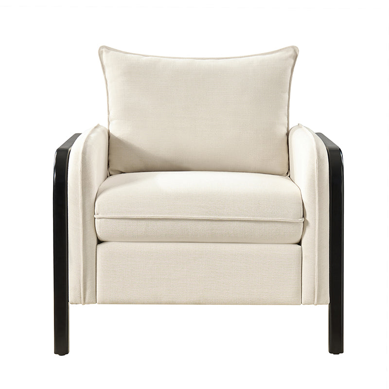 Coastal Rattan Accent Chair with Soft Cushions - Boho Wicker Lounge Chair for Living Room, Bedroom & Patio - Comfortable Indoor Outdoor Seating Furniture for Home Decor