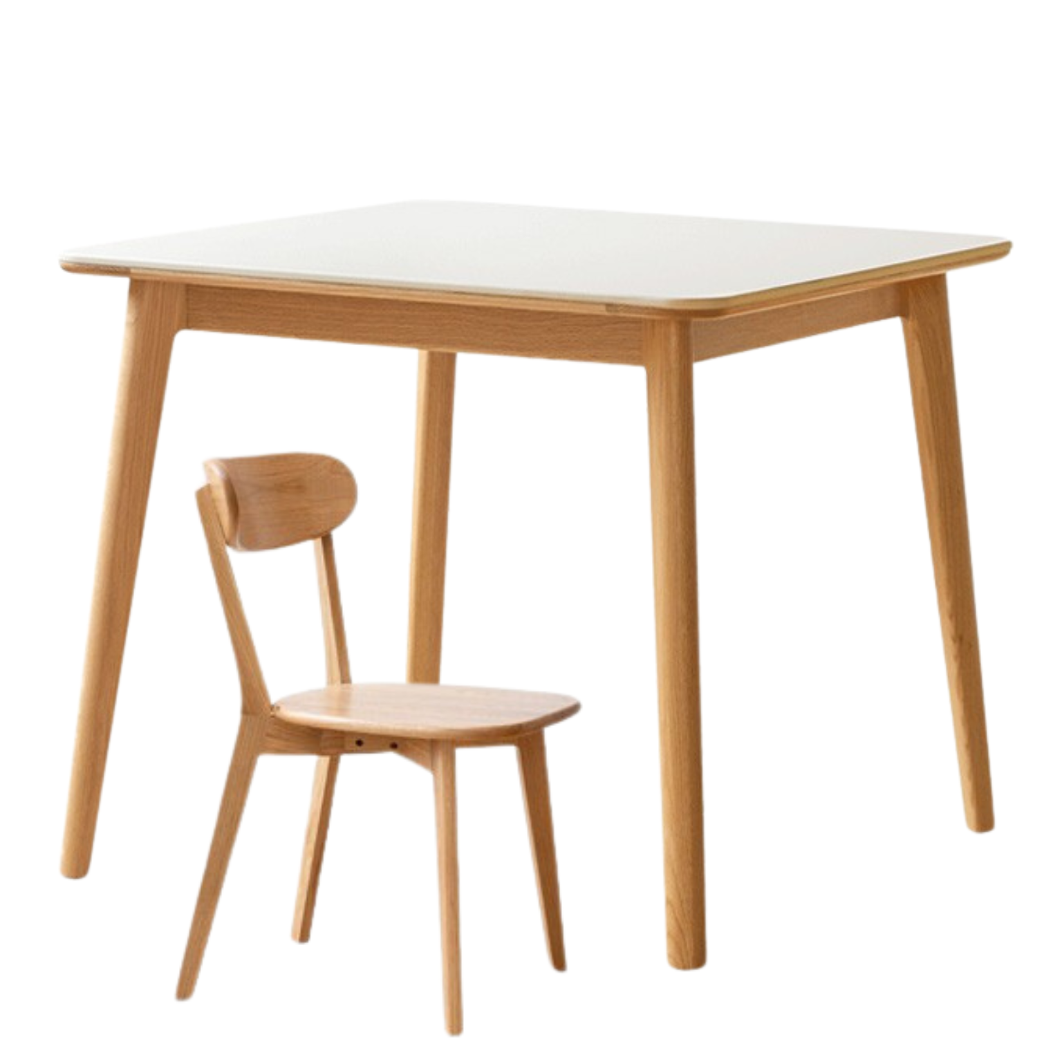 35.4x35.4x29.9 inch / 90x90x76cm / Natural wood Color top White color / rock board dining table