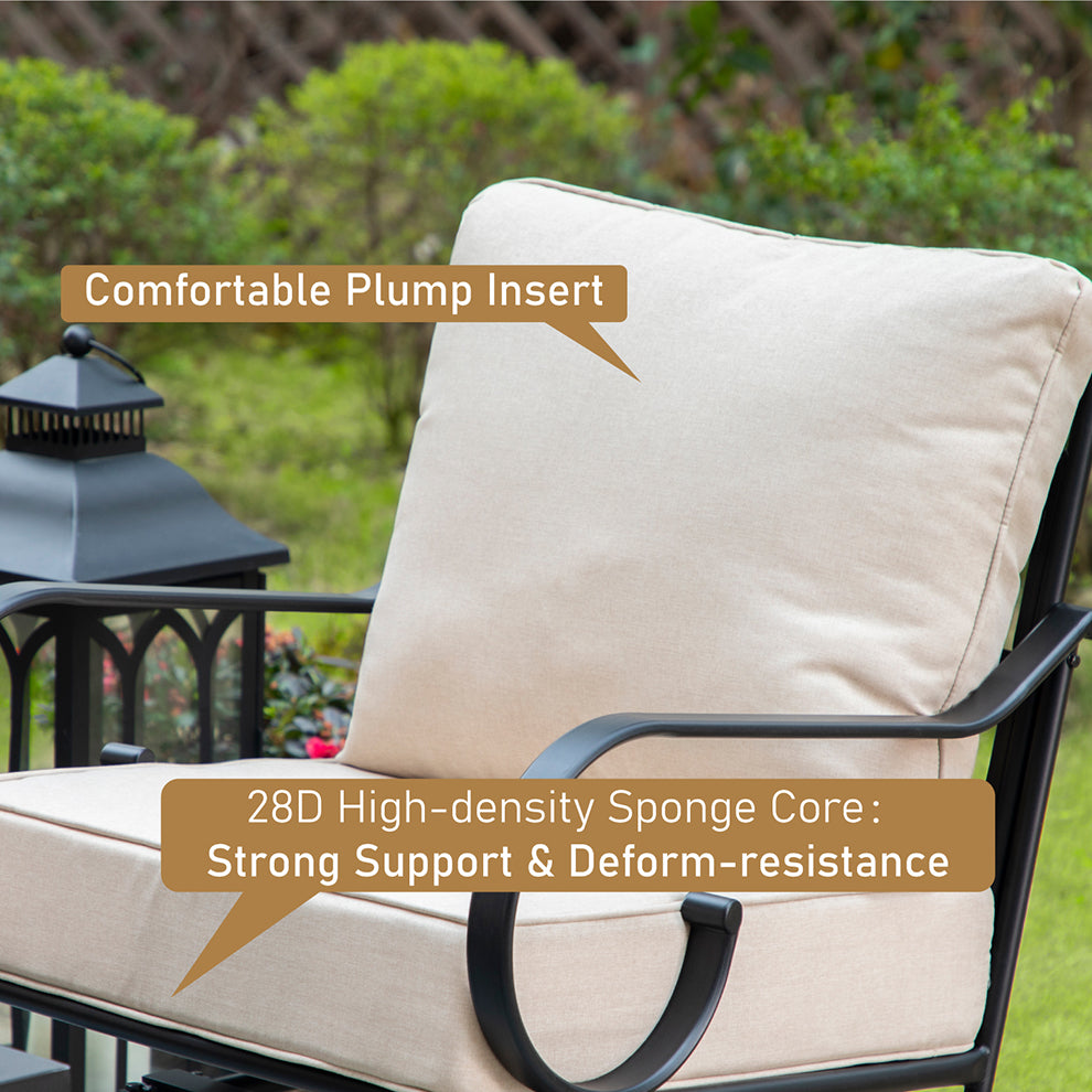 Sophia & William American Style Elegant Back Pattern Patio Sofa Set - Outdoor Furniture for Garden, Poolside, and Backyard Relaxation