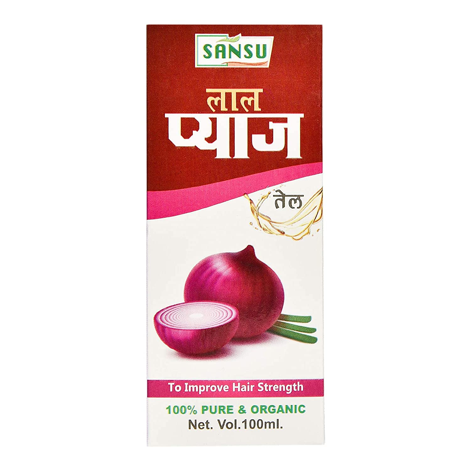 SANSU Red Onion Oil for Hair Growth & Hair Loss Treatment - 100ml | Natural Hair Care Solution for Thicker, Stronger Hair | Perfect for Daily Scalp Massage & Hair Regrowth Therapy