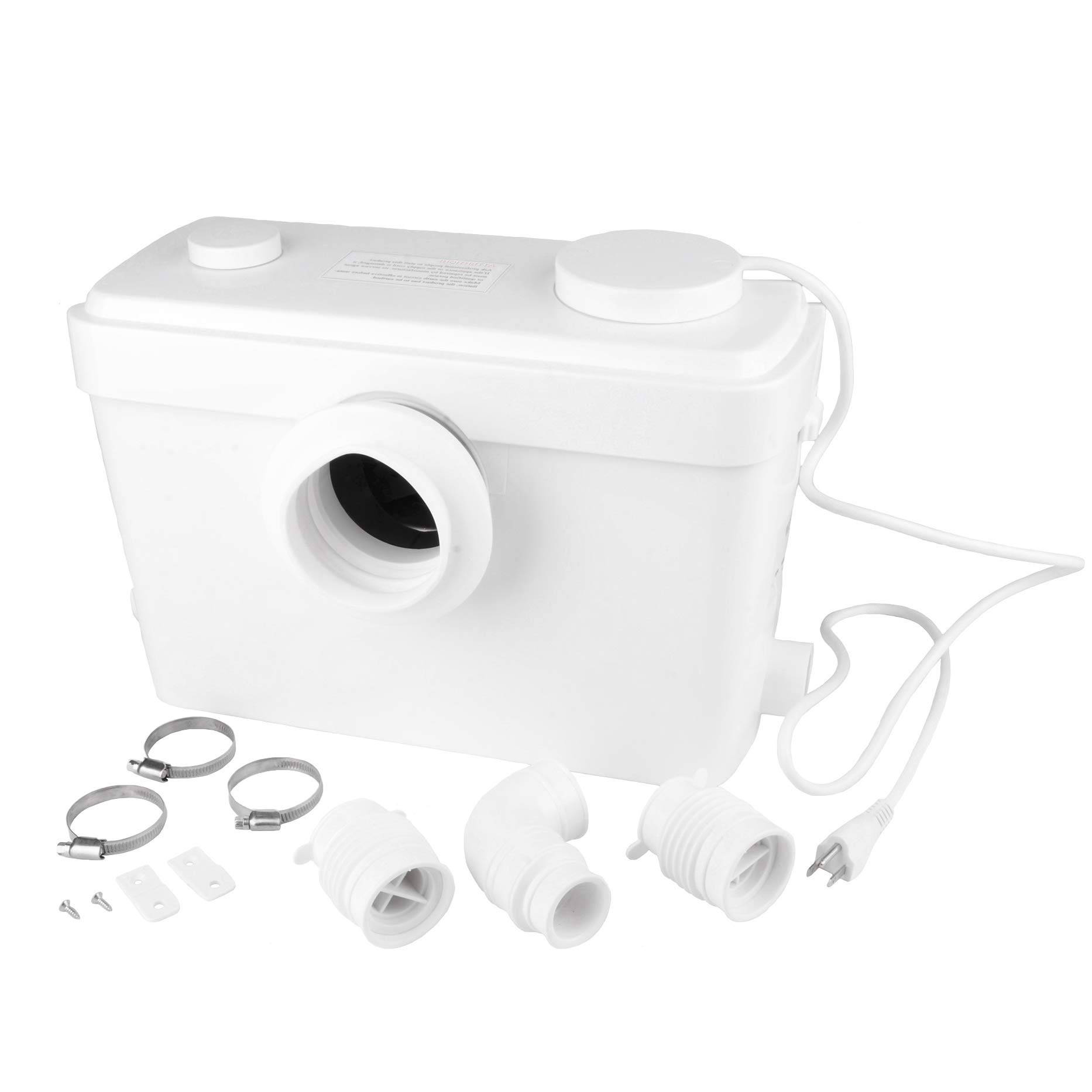 600W Macerator Sewage Pump - Heavy Duty Waste Water Disposal System for Marine Toilets, Laundry, RV & Basement Use - Submersible Sump Pump with Grinder Technology
