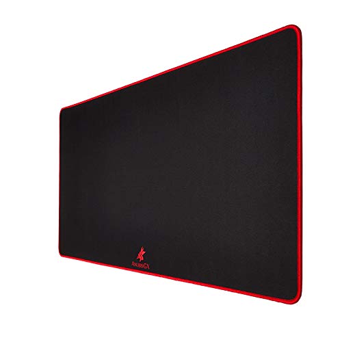 ANUBISGX XXL Gaming Mouse Pad (48x24 Inch) - 68 Color/Size Options, Waterproof & Non-Slip Desk Mat with Red Stitching - Premium Large Mouse Pad for PC, Mac, Laptop - Perfect for Gaming, Office Work & Home Computer Setup