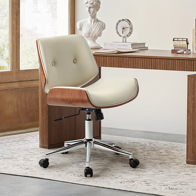 Ergonomic Adjustable Height Swivel Office Chair with Lumbar Support - Yves Comfortable Desk Chair for Home & Office Workspace