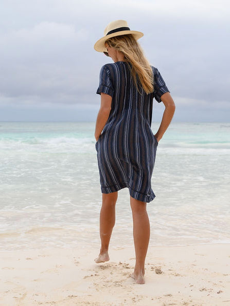 Stylish Striped Sanibel Dress for Women - Comfortable Summer Beach Dress, Casual Sundress for Vacation, Party, and Outdoor Activities