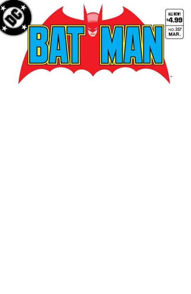 Batman #357 Facsimile Edition Blank Variant 2nd Print - DC Comics Collectible for Fans, Display & Home Decor
