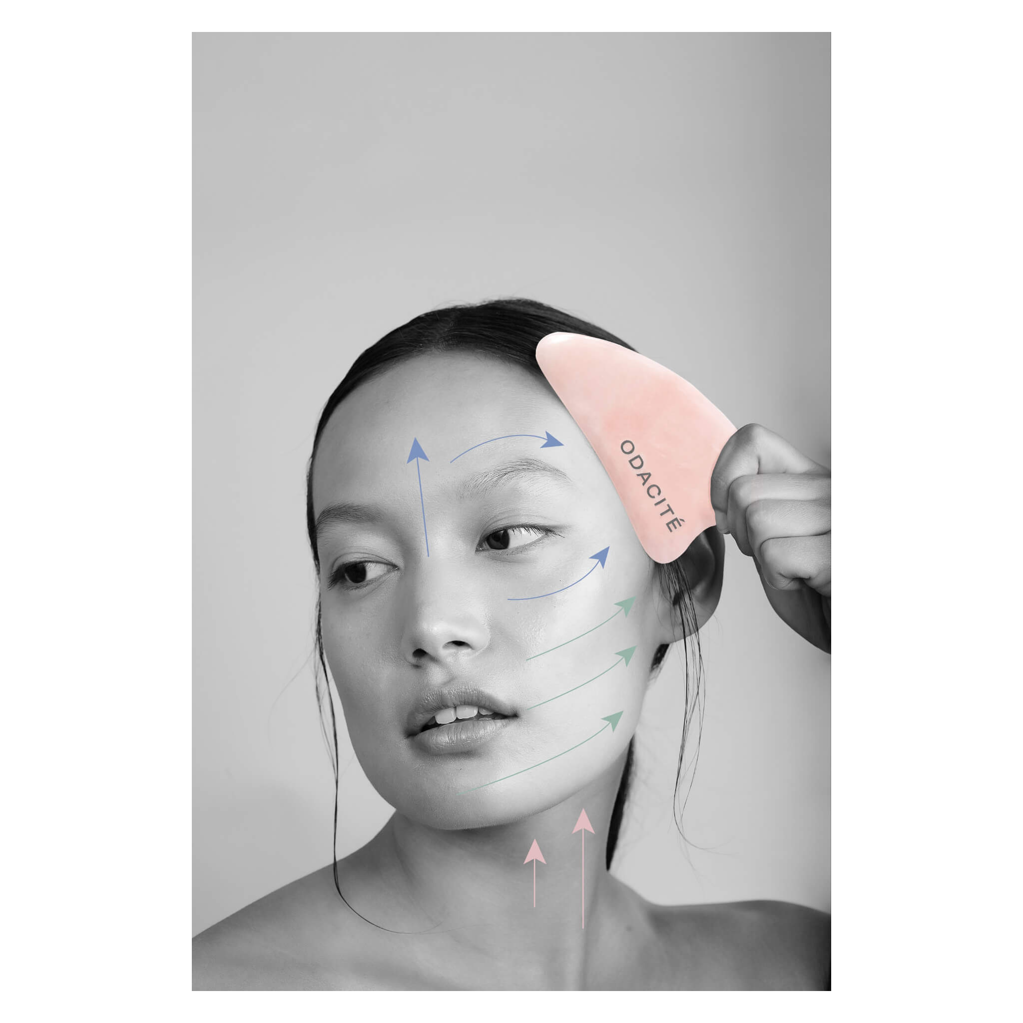 Premium Crystal Contour Gua Sha Tool for Face & Body - Natural Jade Stone Facial Massager for Lymphatic Drainage & Anti-Aging - Perfect for Home Spa, Self-Care & Skincare Routine