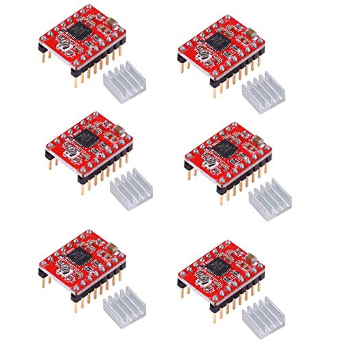 Treedix 6-Pack A4988 Stepper Motor Driver Boards with Heat Sink - Compatible with 3D Printers, CNC Machines & Engraving Tools | Perfect for DIY Robotics, Laser Cutting & Automated Fabrication Projects