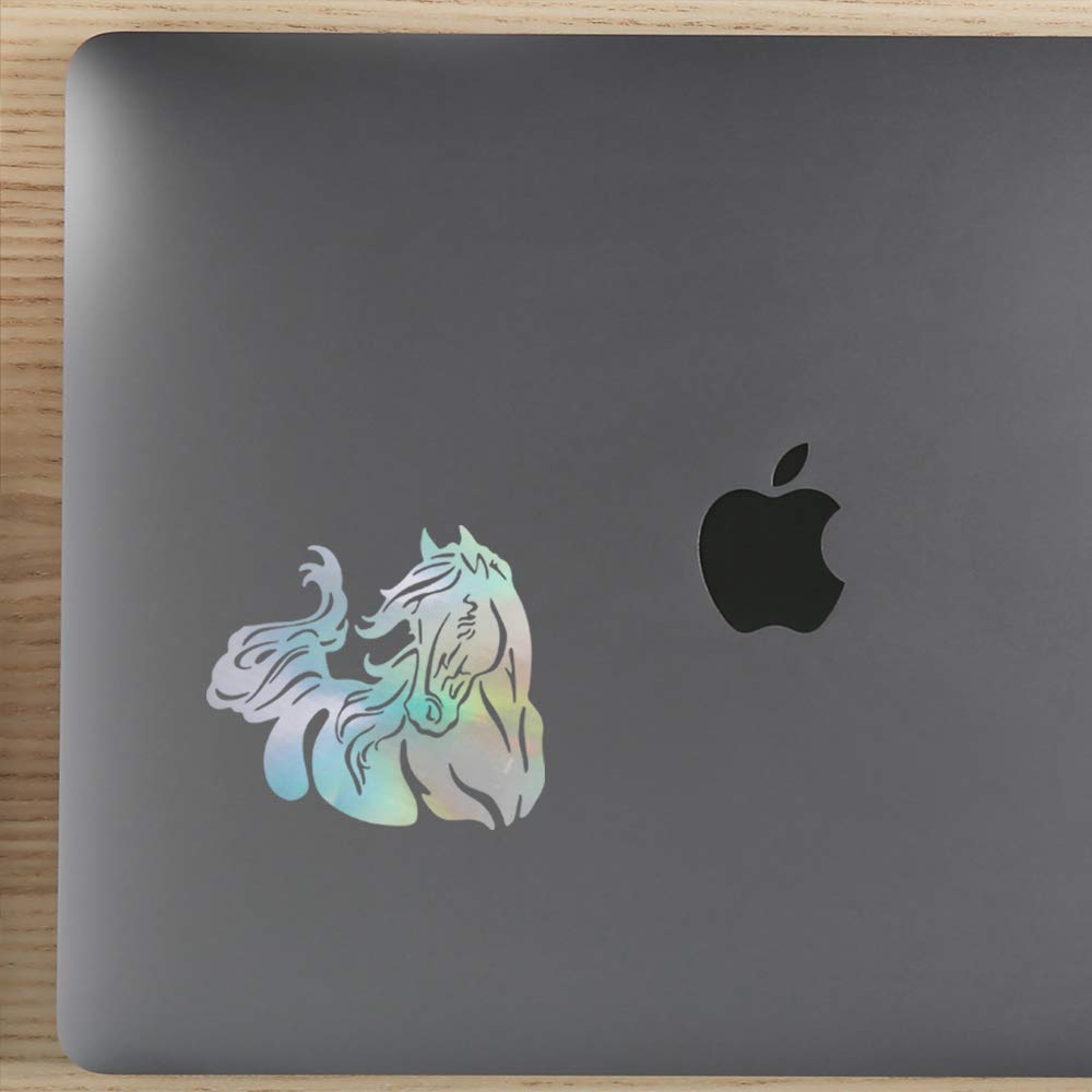 Premium Holographic Horse Vinyl Decals (Set of 2) - Waterproof Stickers for Laptop, Phone, Helmet, Car Window, Mug & Wall Decor - Perfect for DIY Crafts, Gift Wrapping & Personalizing Accessories