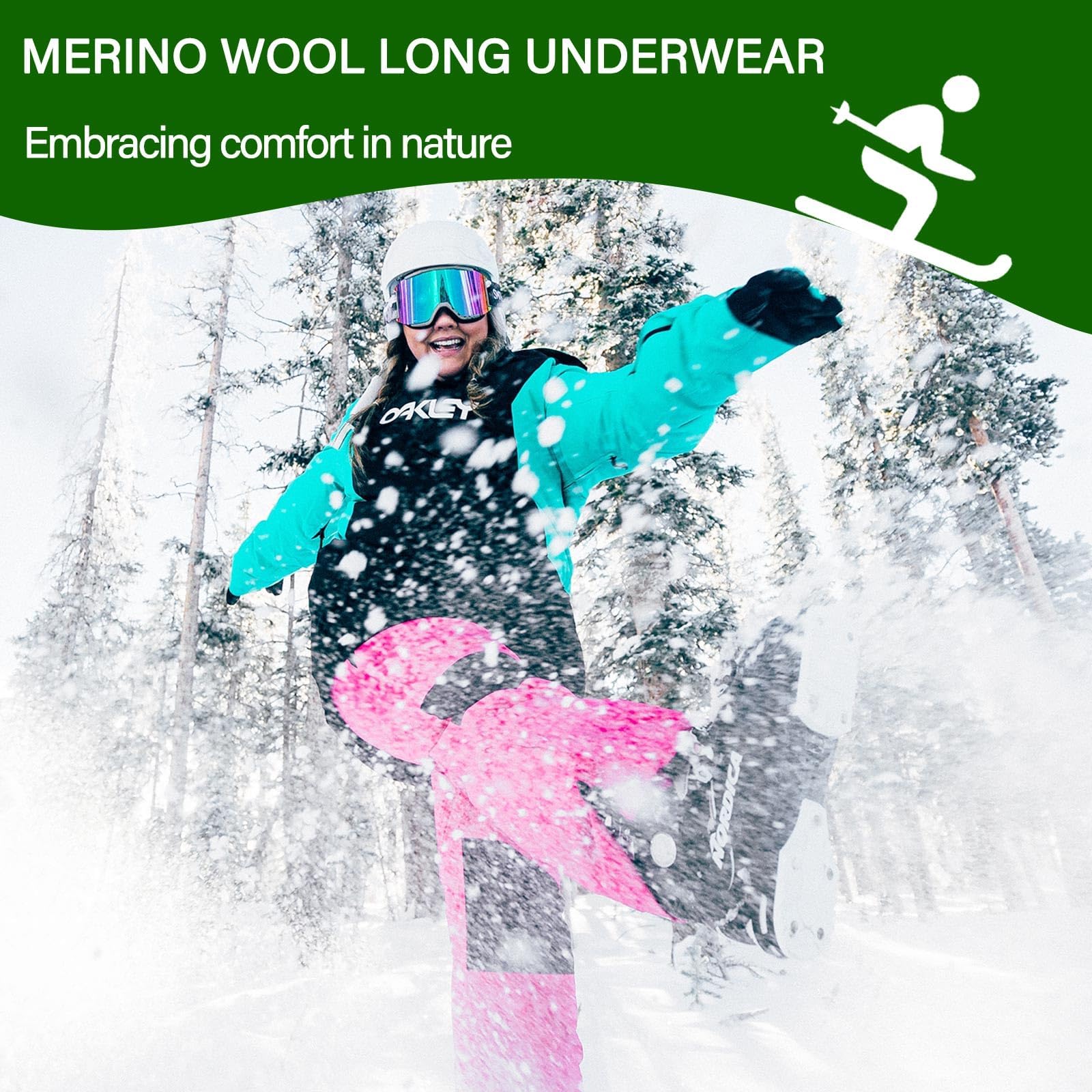 Merino Protect 100% Merino Wool Women's Thermal Leggings - Soft Base Layer Pants for Hiking, Skiing & Winter Sports | Warm Long Underwear for Cold Weather Activities
