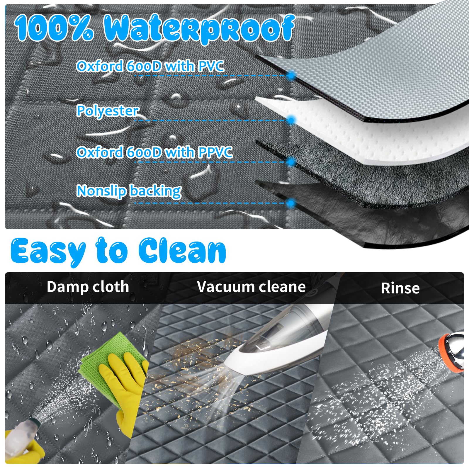 URPOWER 6-in-1 Waterproof Dog Car Seat Cover for Back Seat - 40/60 Split Pet Hammock with Mesh Window & Side Flaps - Universal Fit for Cars, SUVs, Trucks - Perfect for Road Trips, Vet Visits & Daily Commutes