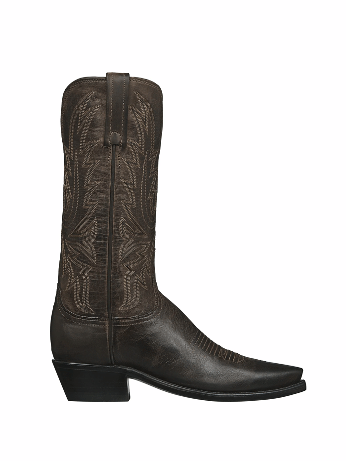 Lucchese N4554.54 Women's Savannah Western Boots - Dark Brown Leather Cowboy Boots for Riding, Country Fashion & Western Style Outfits