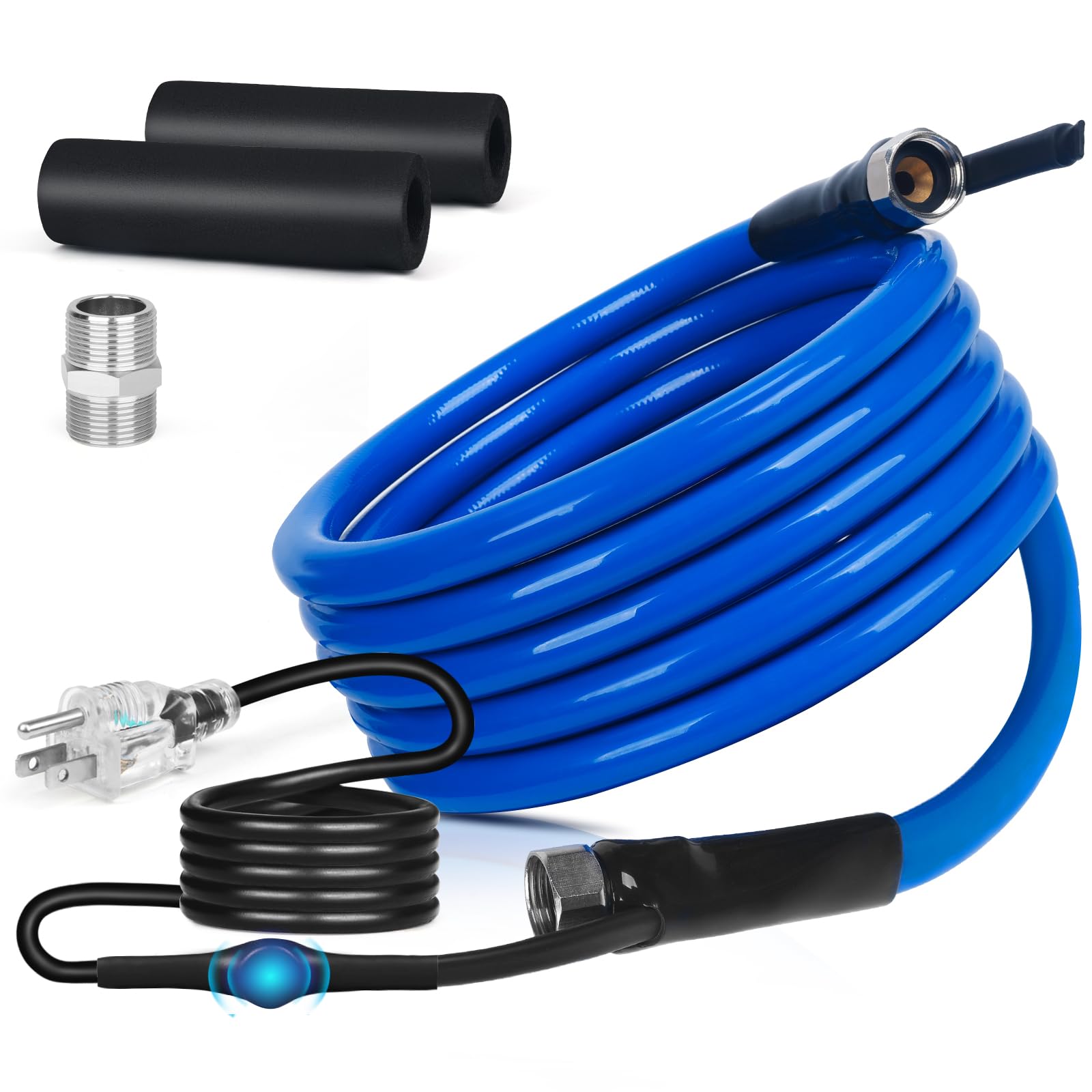 25FT Heated RV Water Hose with Thermostat - Lead & BPA Free, 1/2