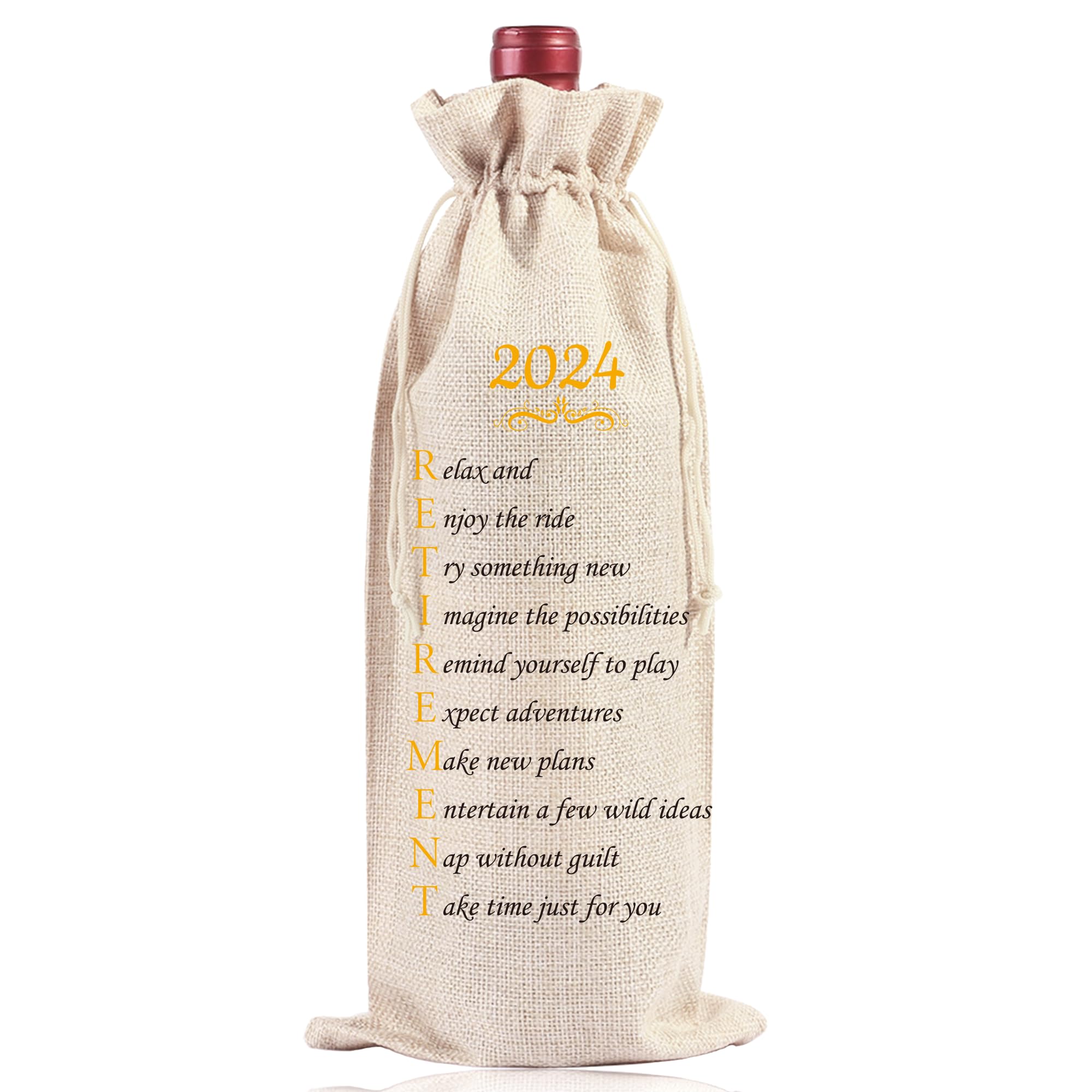 2024 Funny Retirement Wine Gift Bag - Best Retirement Gifts for Men, Women, Teachers, Employees, Friends & Colleagues | Perfect for Retirement Parties, Farewell Gifts & Celebrations