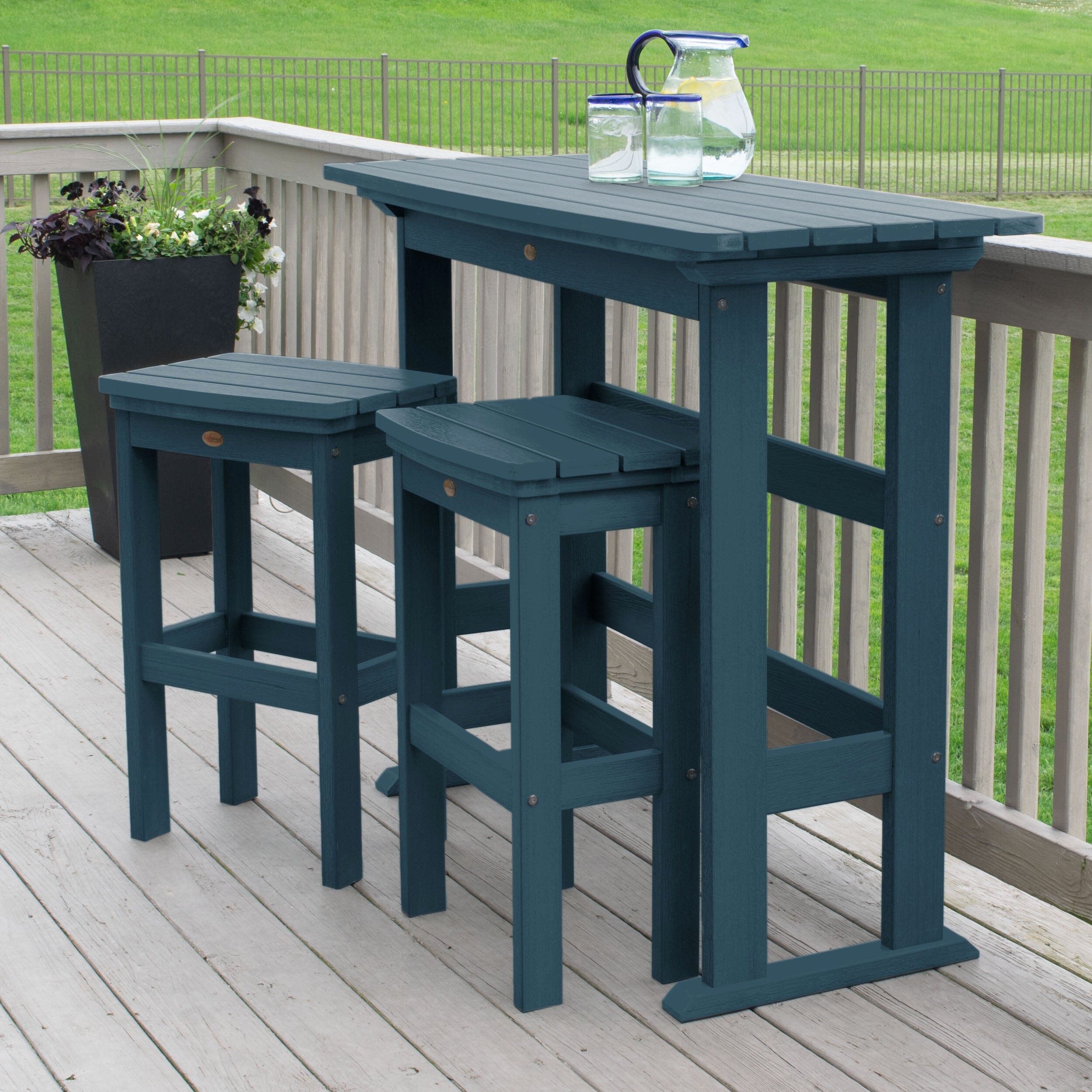 Lehigh 3-Piece Bar Height Balcony Patio Set - Perfect for Outdoor Dining, Lounging, and Entertaining on Decks, Balconies, and Small Spaces