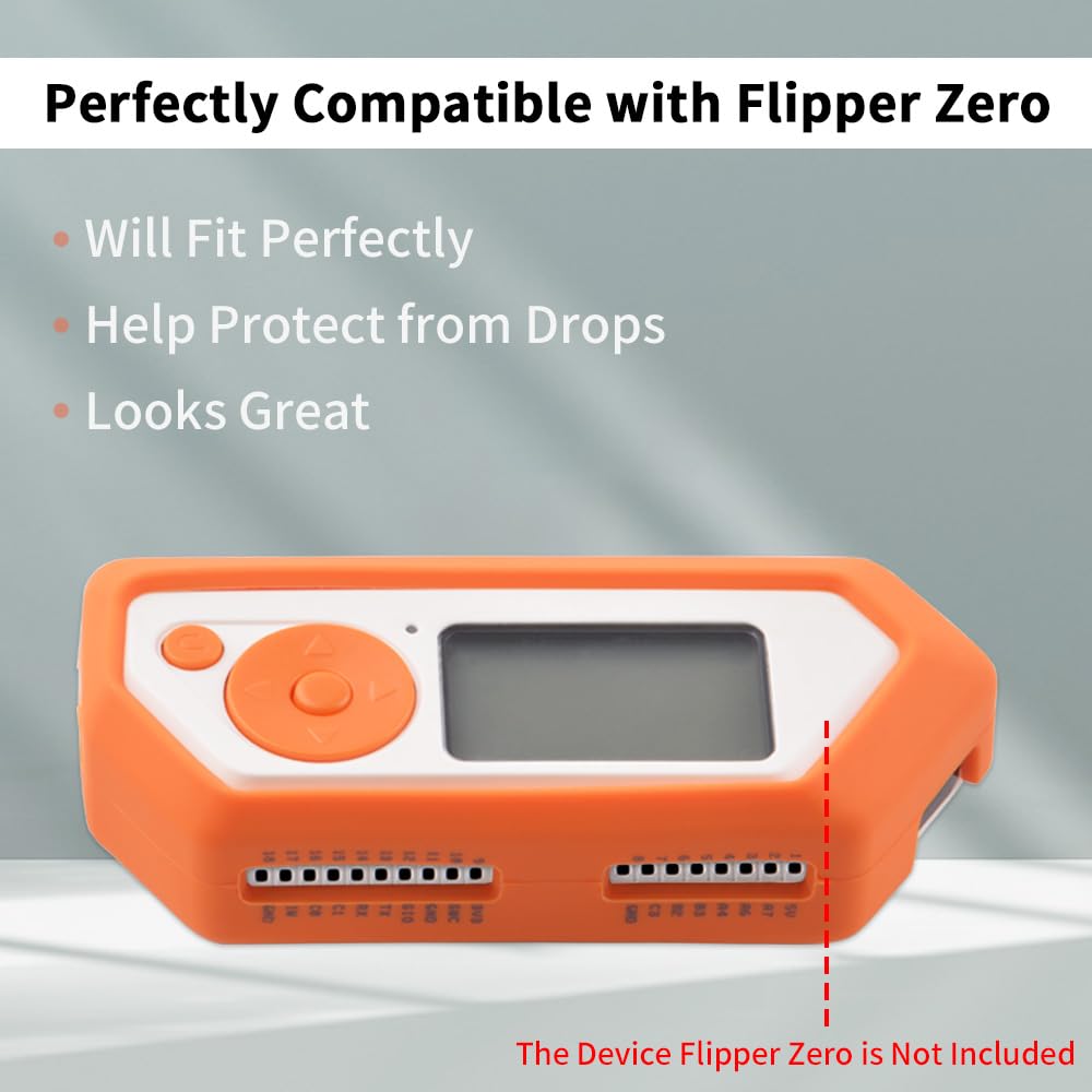 NewHail 2-Pack Soft Silicone Protective Case Cover for Flipper Zero (Orange & White) - Durable Shockproof Cover for Hacking Device, Perfect for Coding, Penetration Testing & DIY Projects