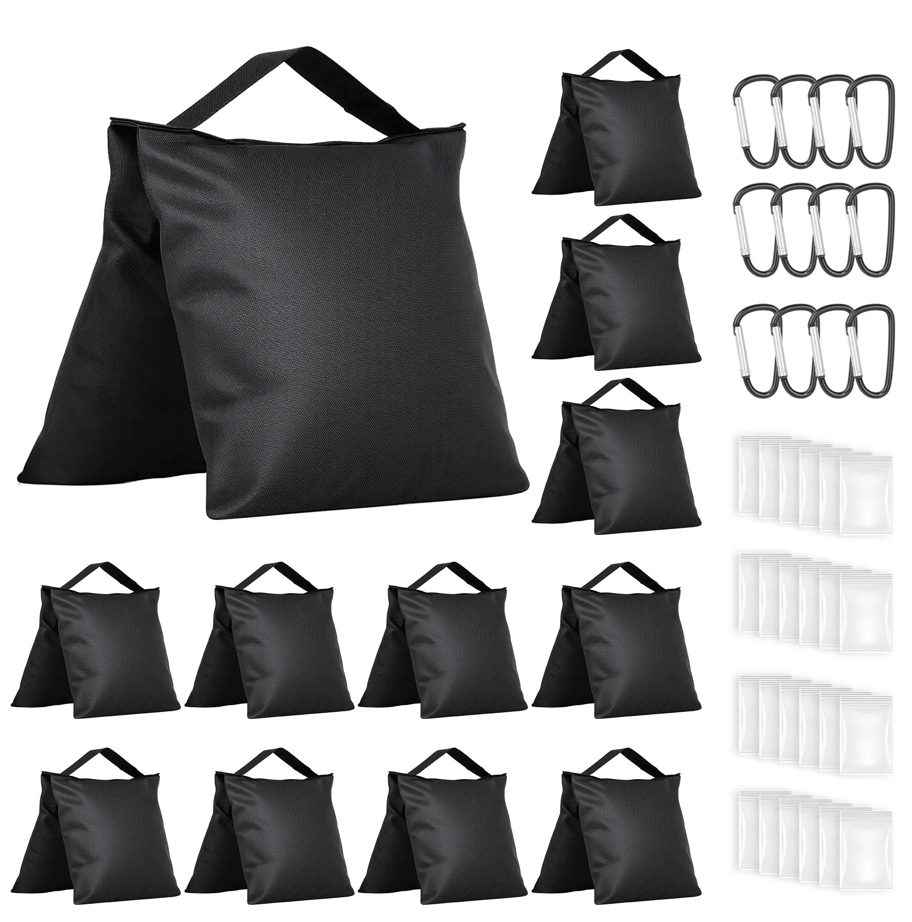 12 Pack Empty Sandbags for Photography & Video Equipment - Heavy Duty Weight Bags for Backdrop Stands, Tripods, Canopy, Umbrella Base | Perfect for Studio, Outdoor Events, Picnics & Camping