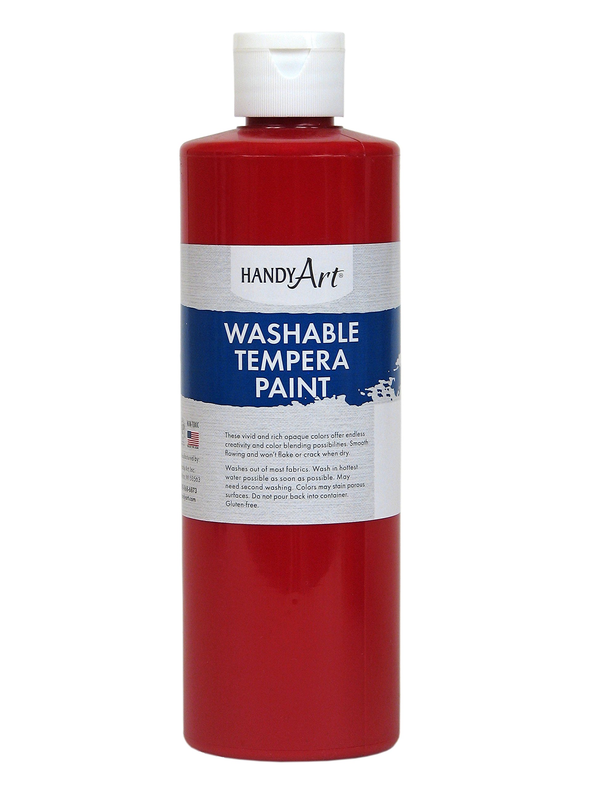 Handy Art Washable Paint - Non-Toxic, Kid-Friendly 16 oz Red Paint for Arts & Crafts - Perfect for School Projects, DIY Home Decor, and Children's Creative Activities