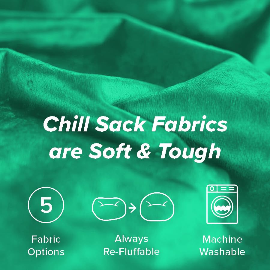 Chill Sack 5' Giant Memory Foam Bean Bag Chair - Ultra Soft Microfiber Cover in Seafoam Green - Perfect for Living Rooms, Game Rooms & Dorm Lounging