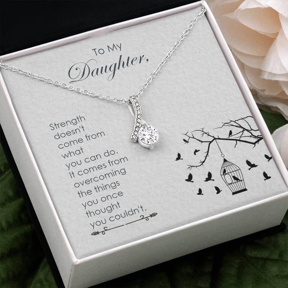 Loving Daughter Gift Necklace - Personalized Birthday Jewelry for Daughter from Mom & Dad | Meaningful Present for Graduation, Christmas & Special Occasions