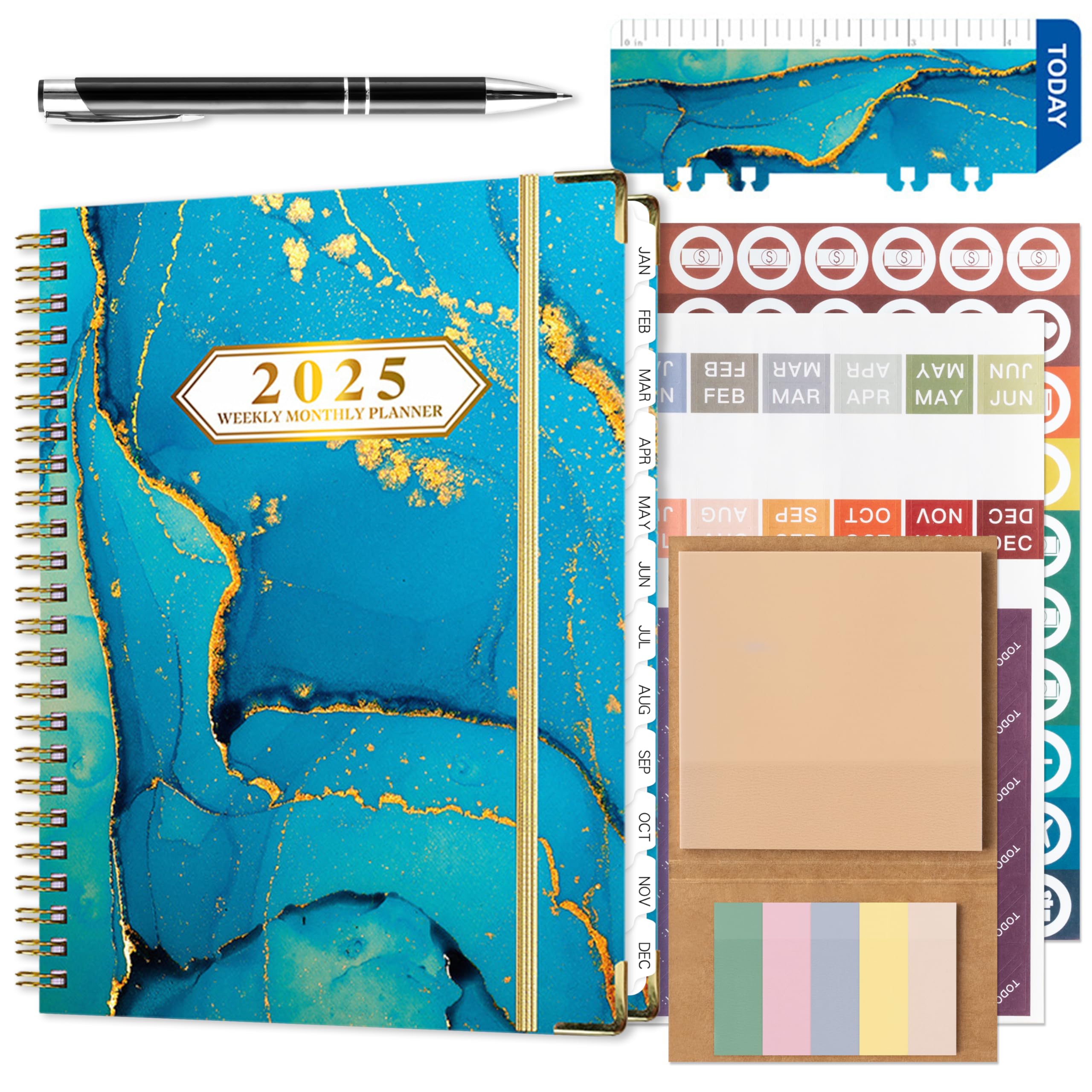 2025 Planner Gift Set - 12-Month Daily Weekly Monthly Organizer Notebook 8.4