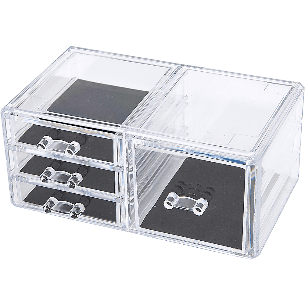 11-Drawer Clear Acrylic Makeup Jewelry Organizer - Luxury Storage Cabinet for Cosmetics, Rings, Necklaces & Small Accessories - Perfect for Vanity, Bathroom & Dressing Table Organization