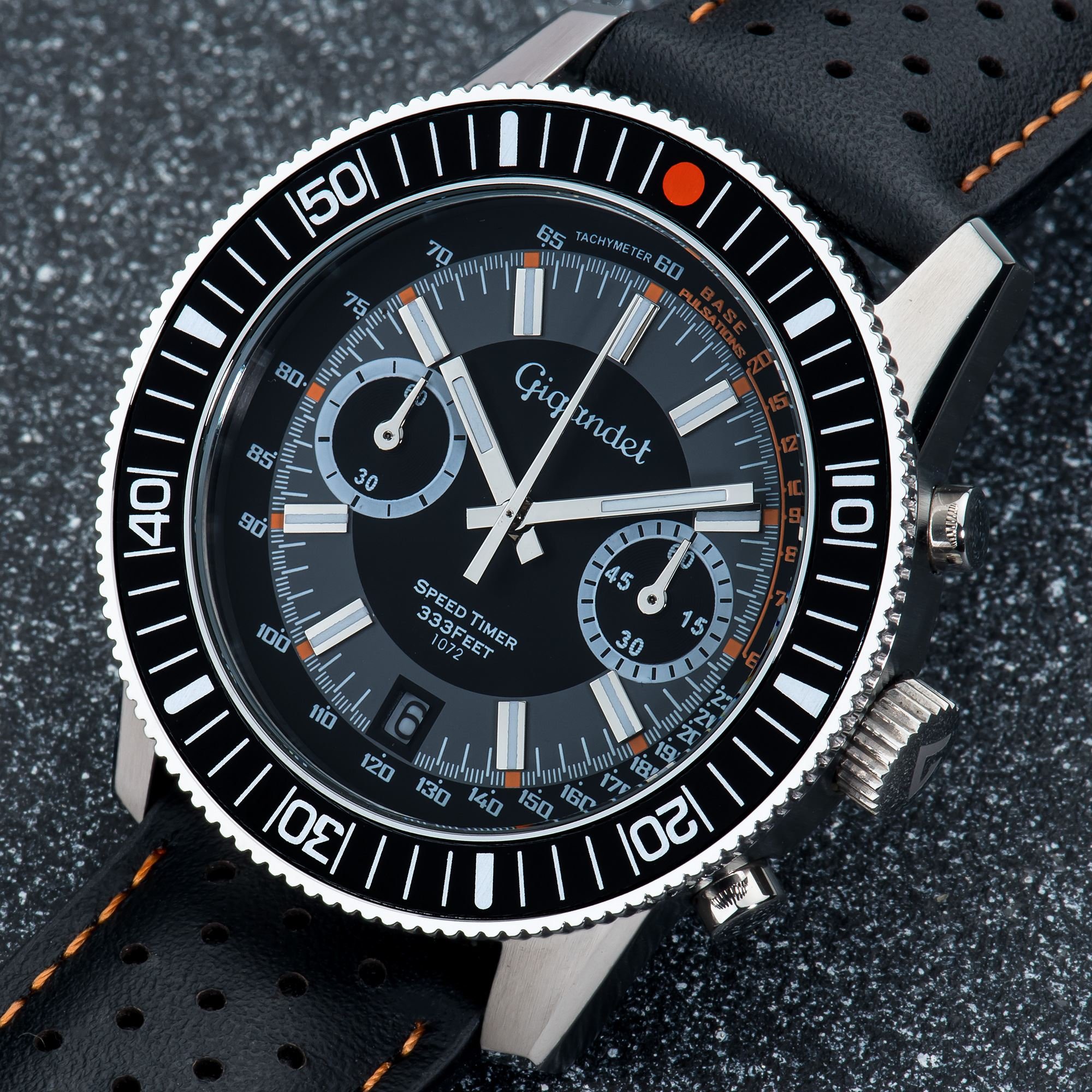 Gigandet Speed Timer Men's Analog Quartz Chronograph Watch - Gray & Black G7-004 | Stylish Dress Watch for Business, Casual & Formal Occasions