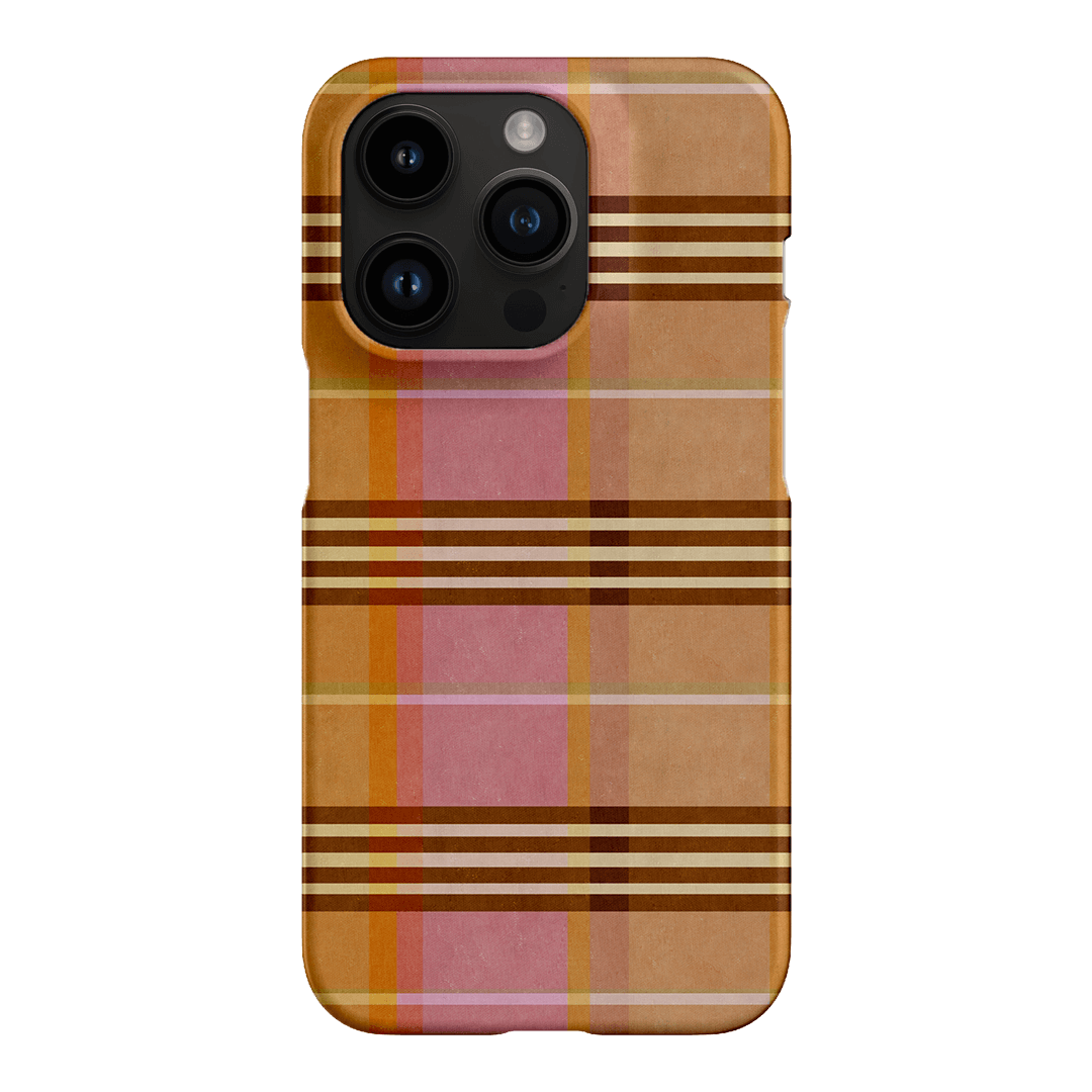 Peachy Plaid Phone Case for iPhone 15/14/13/12/11 Pro Max - Cute Tartan Pattern Protective Cover with Shockproof Design - Perfect for Everyday Use, Travel & Fashion Accessories