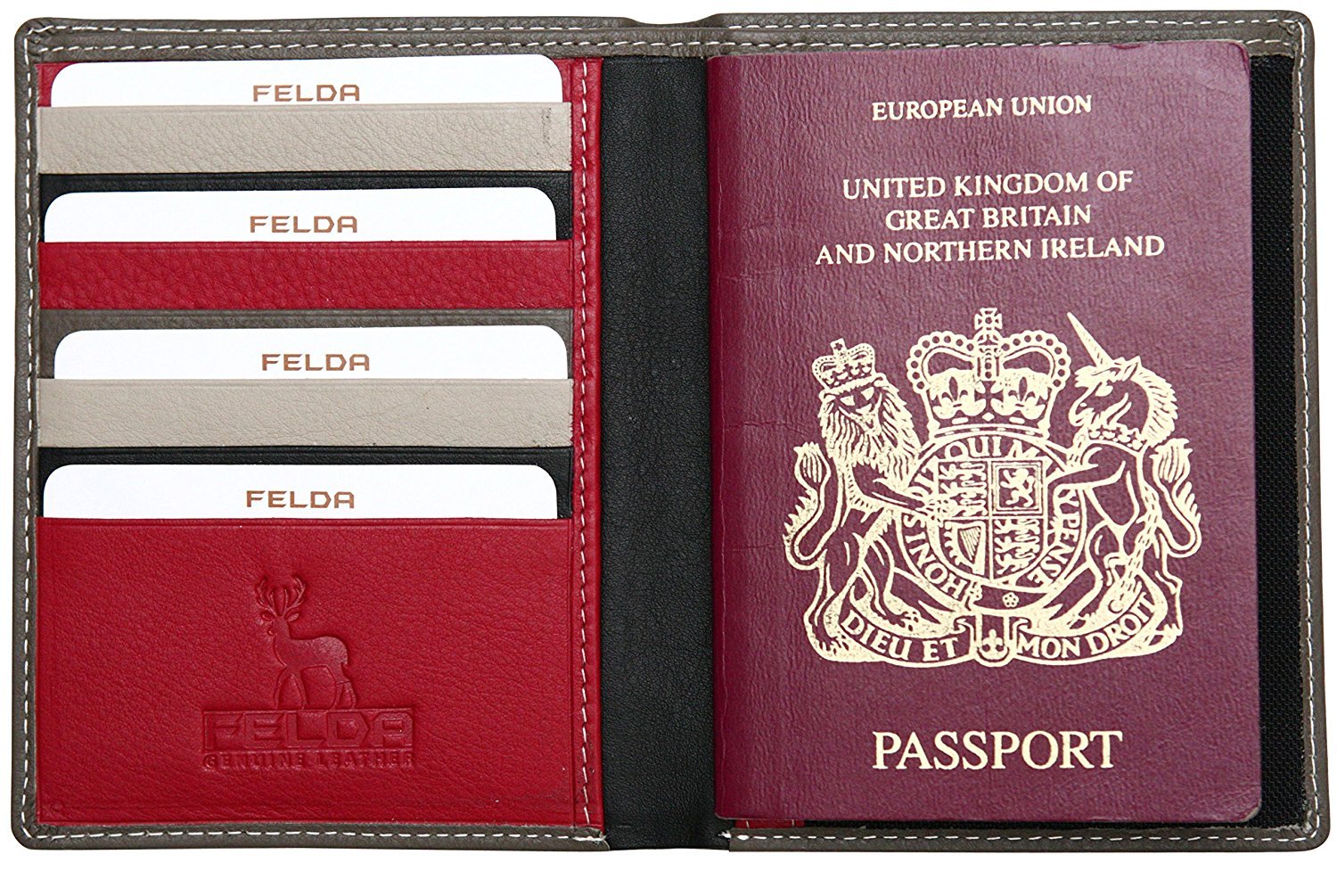 RFID Leather Passport Holder & Travel Wallet with Credit Card Slots - Mushroom Brown Multi-Functional Organizer for Secure International Travel & Business Trips