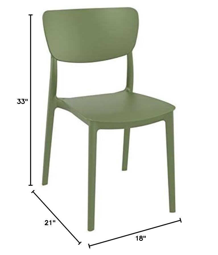 Compamia Monna Outdoor Dining Chairs Set of 2 - Weather-Resistant Olive Green Patio Furniture for Garden, Poolside, Deck & Backyard Dining