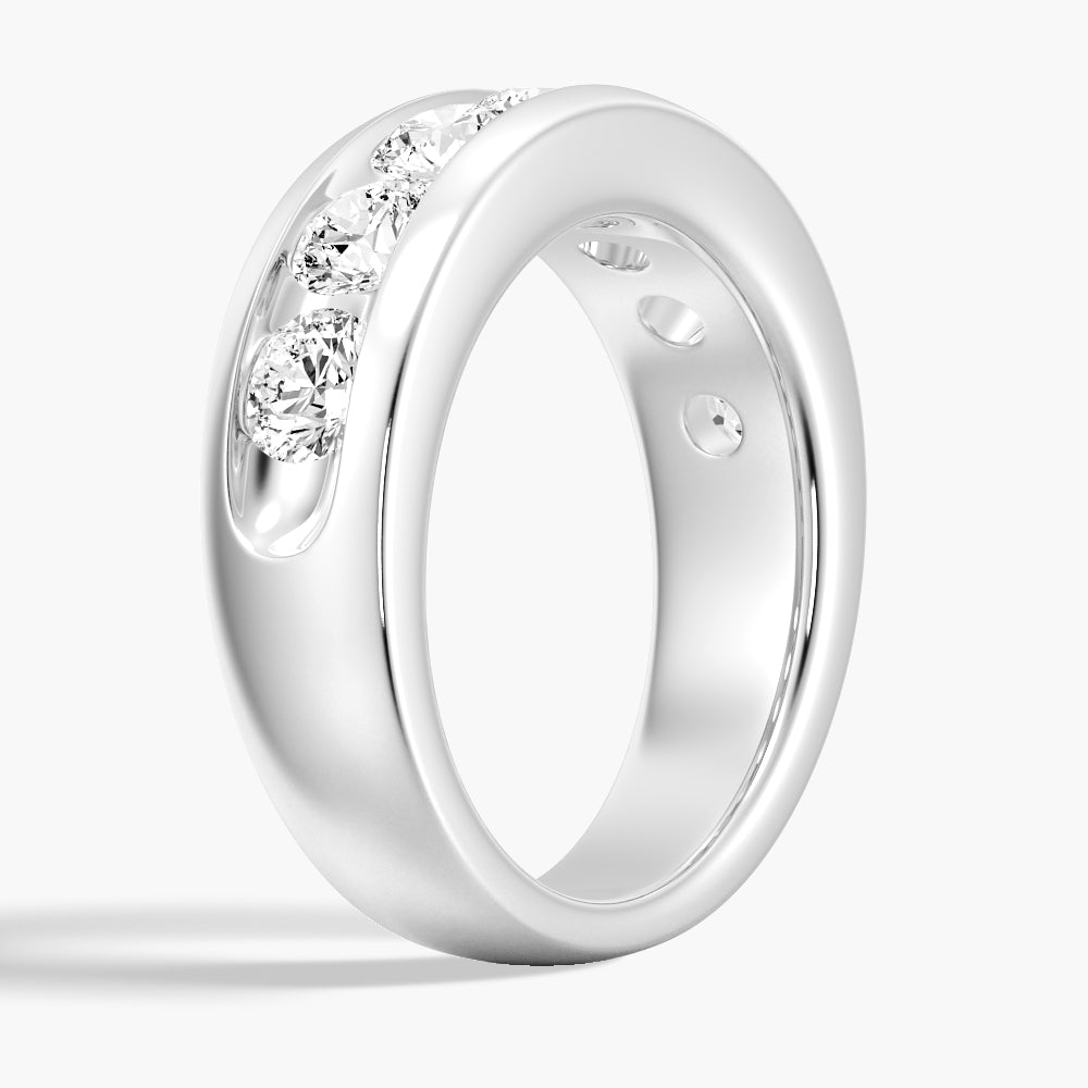 8mm Channel Set Moissanite Men's Wedding Band Ring - Durable & Hypoallergenic Tungsten Carbide for Everyday Wear - Perfect for Engagement, Anniversary & Special Occasions