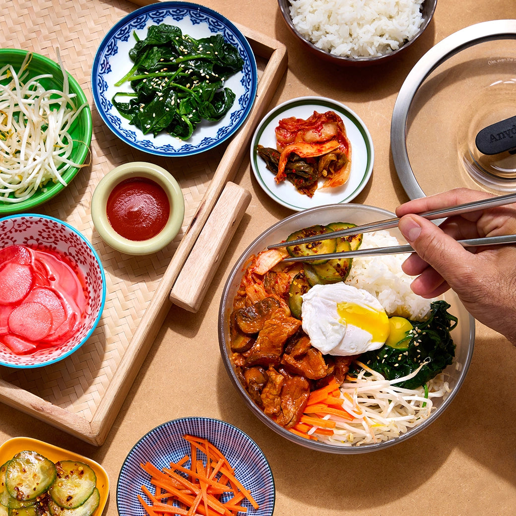 Bibimbap Style Beef Rice Bowl - Korean Mixed Rice with Marinated Beef, Vegetables & Gochujang Sauce - Perfect for Quick Lunches, Meal Prep & Asian Dinner Ideas