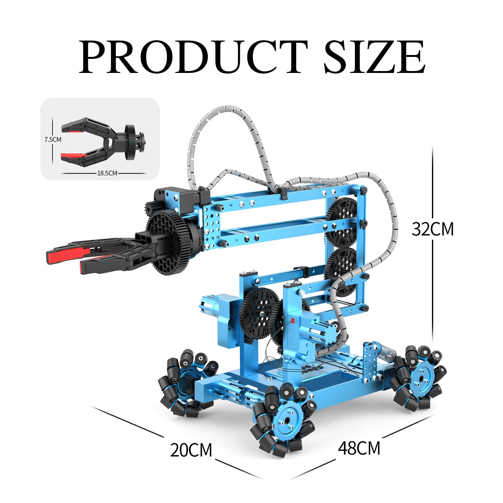Remote Control Robot Arm Building Kit - 360° Flexible Gripper & Wheels, 103Pcs STEM Educational Toy for Kids & Adults | Perfect for Birthday Gifts, Science Projects & Robotics Learning (Includes Gift Box)