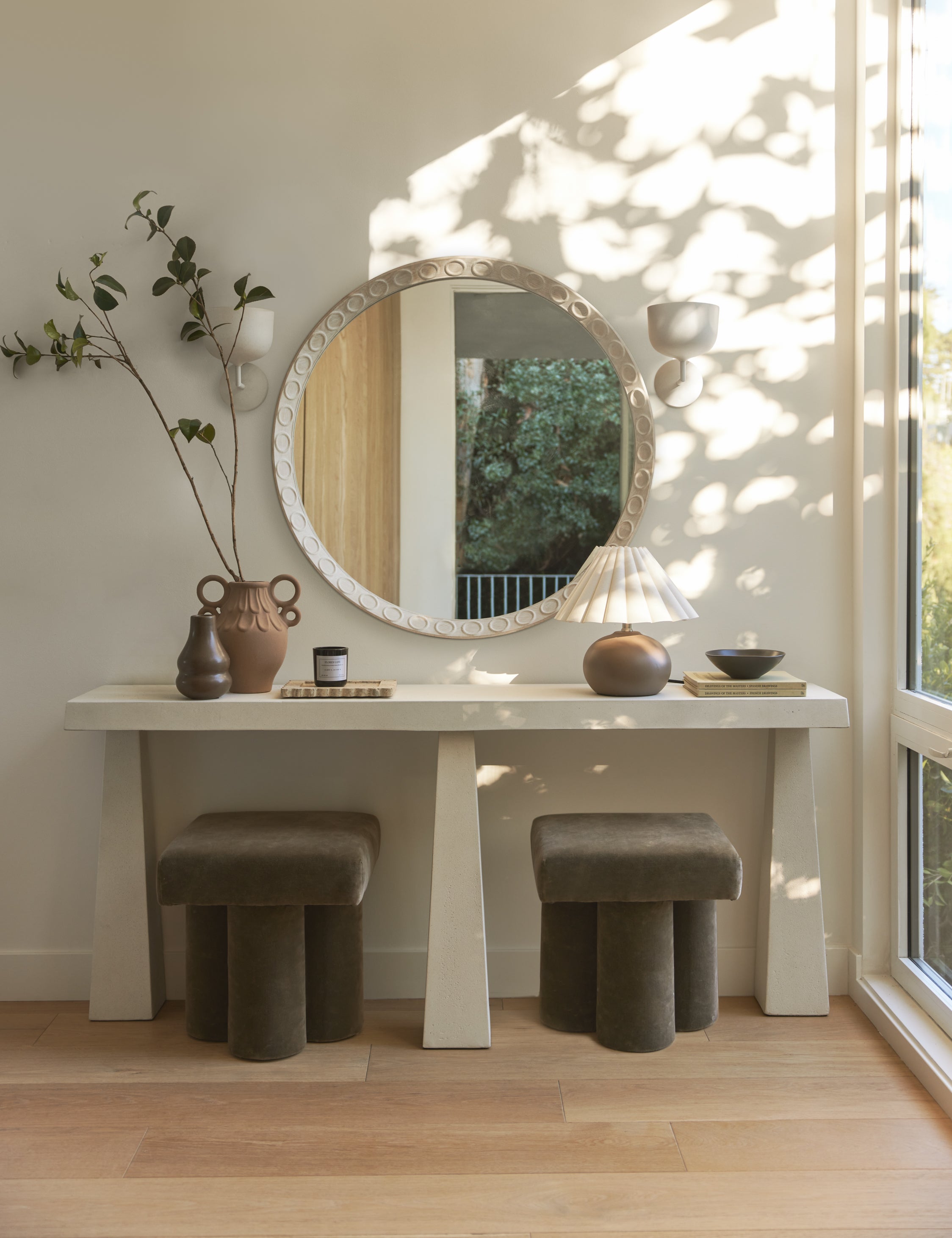 Sarah Sherman Samuel Clover Stool - Modern Boho Accent Stool for Living Room, Bedroom & Nursery Decor | Perfect for Seating, Side Table & Stylish Home Accent
