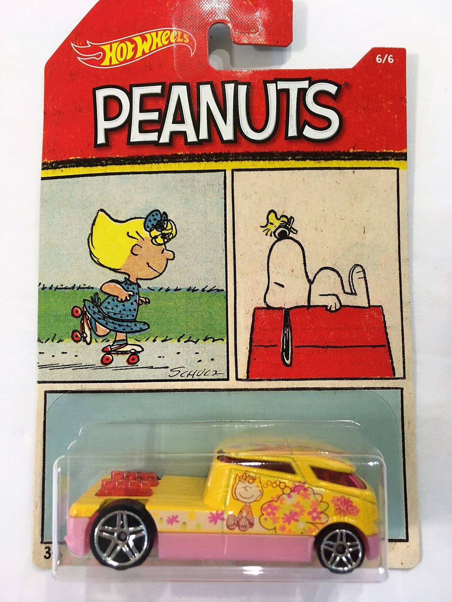 2017 Hot Wheels PEANUTS Complete Set of 6 Die-Cast Cars - Charlie Brown (Bone Shaker), Snoopy (Altered Ego), Lucy (Purple Passion), Franklin (Chicane), Linus (Circle Tracker), Sally (Qombee) - Collectible Toy Cars for Display, Gifts, and Play