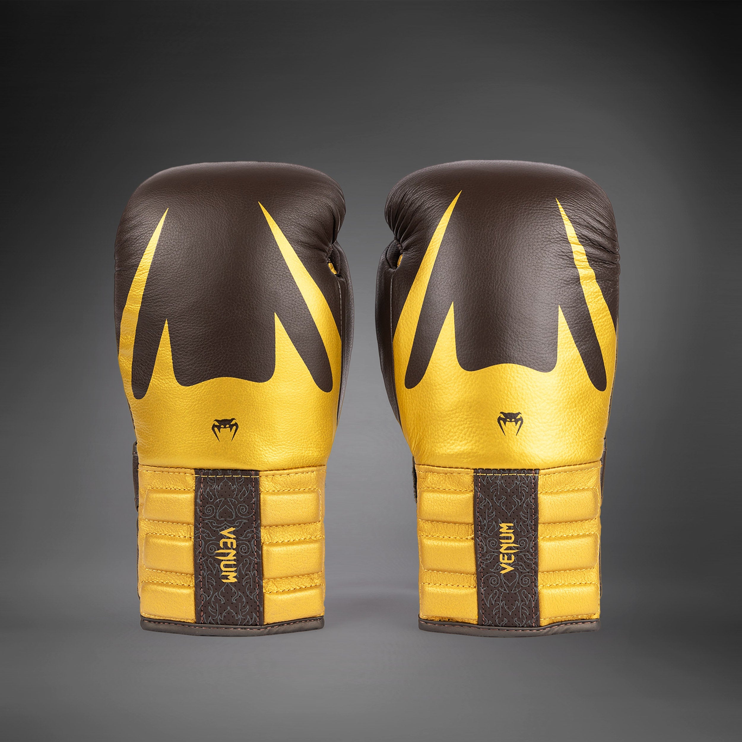Venum Reverso Boxing Gloves - Premium Chocolate & Gold Training Gloves for Men & Women - Ideal for MMA, Kickboxing, and Heavy Bag Workouts