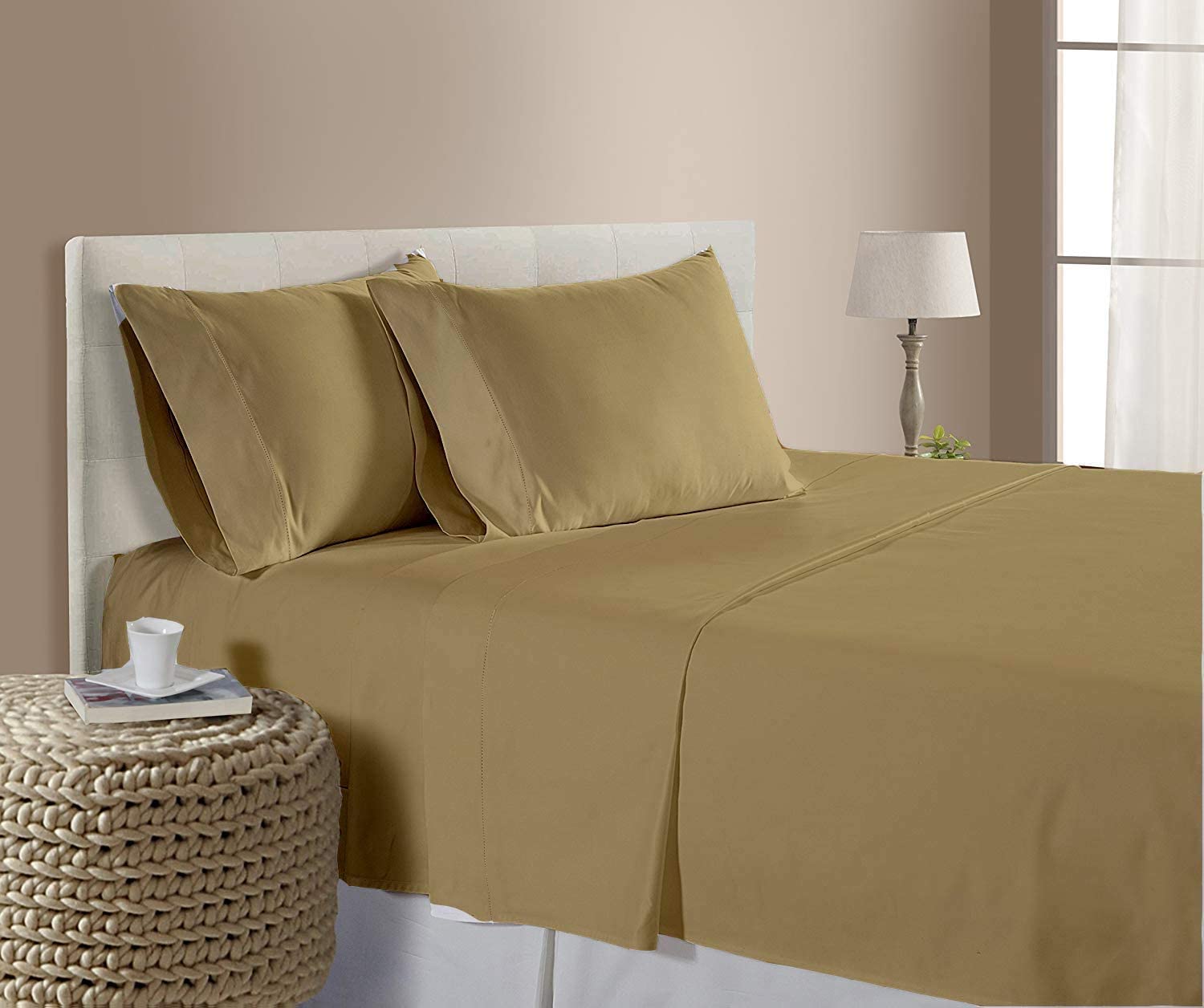 Organic Cotton Sheet Set - Full/Double Size, 4-Pc, Deep Pocket for Adjustable Beds - Home & Hotel Use