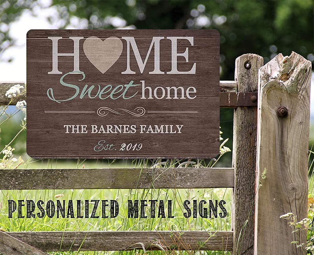 Custom Family Name Wall Decor - Personalized Sweet Home Sign for Indoor & Outdoor Use - Perfect for Housewarming Gifts & Farmhouse Style Home Decor