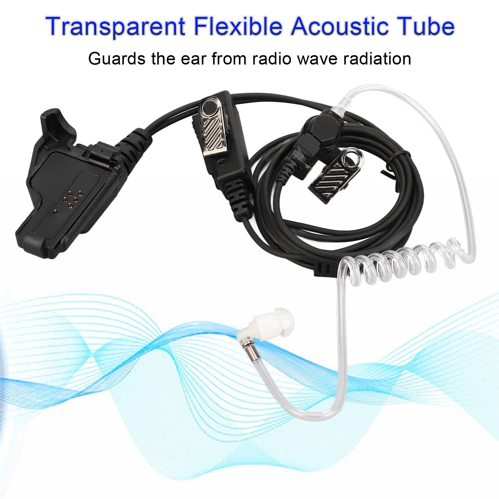 Noise Canceling Walkie Talkie Earpiece - Compatible with HT1000 MT2000 MTS2000 MTX8000 JT1000 & Other 2-Way Radios, Concealed Acoustic Tube Earphone for Security Guards, Bartenders & Event Staff - Ideal for Nightclubs, Construction Sites & Crowded Venues