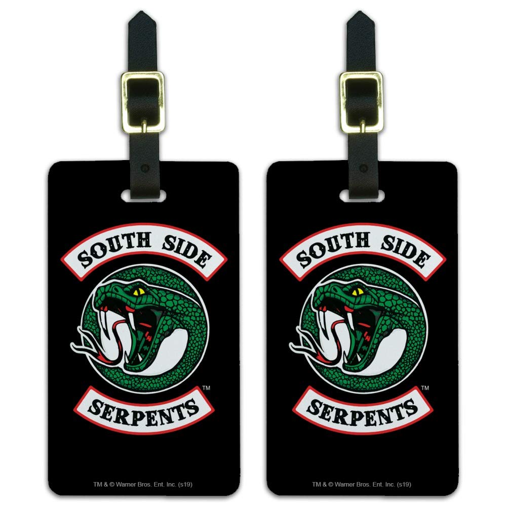 Riverdale South Side Serpents Luggage ID Tags - Set of 2 Personalized Suitcase Tags for Carry-On Bags, Perfect for Travel Identification and Themed Gifts