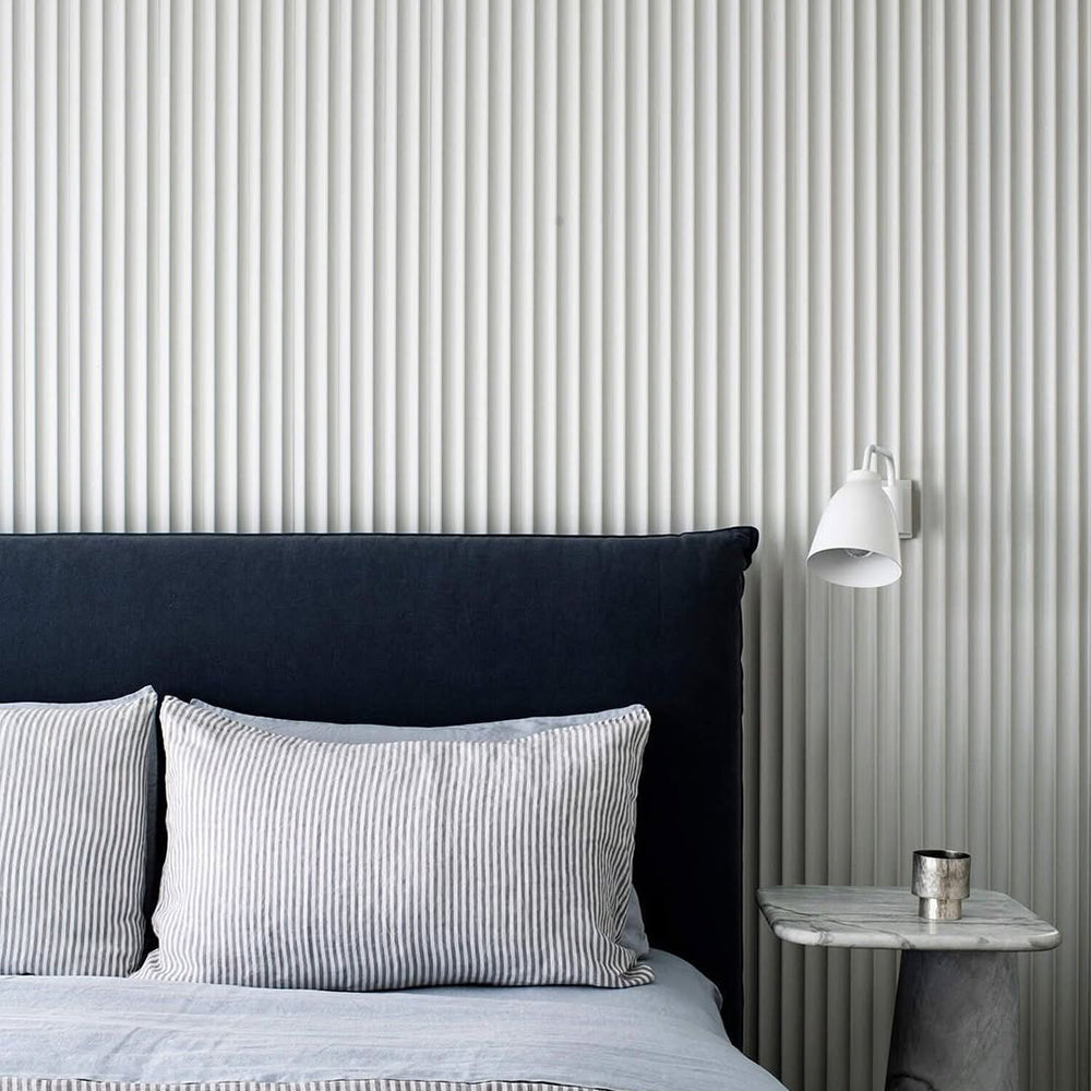 WOODFLEX White Primed Flexible Wave 30 - 2700mm x 600mm Waterproof MDF Wall Panel for Bathroom, Kitchen & Home Decoration