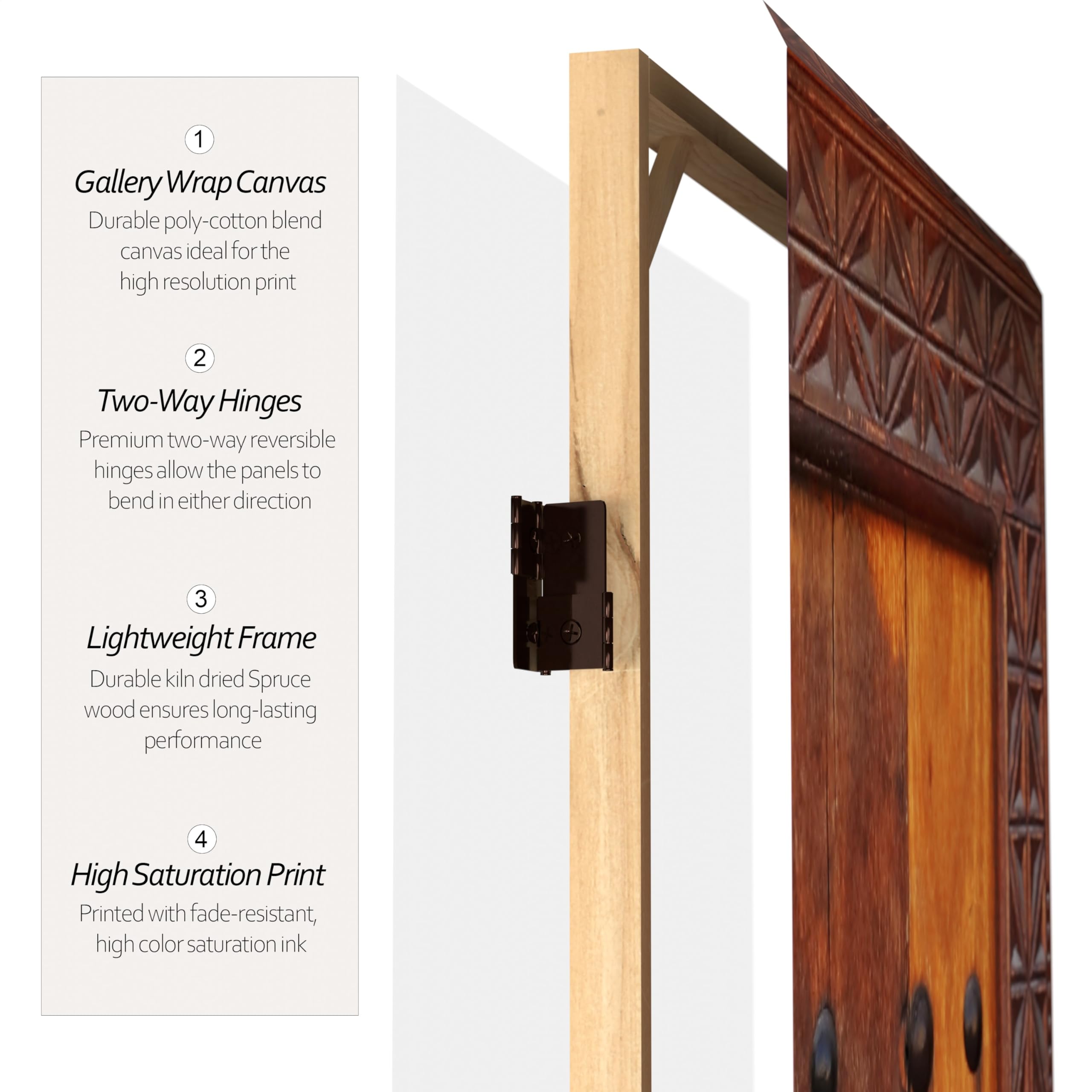 6 ft. Tall Red Lantern Double Sided Folding Room Divider - 4 Panel White Canvas Privacy Screen for Home, Office, or Event Decor | Perfect for Room Partition, Wedding Backdrop, and Photo Booth Setup