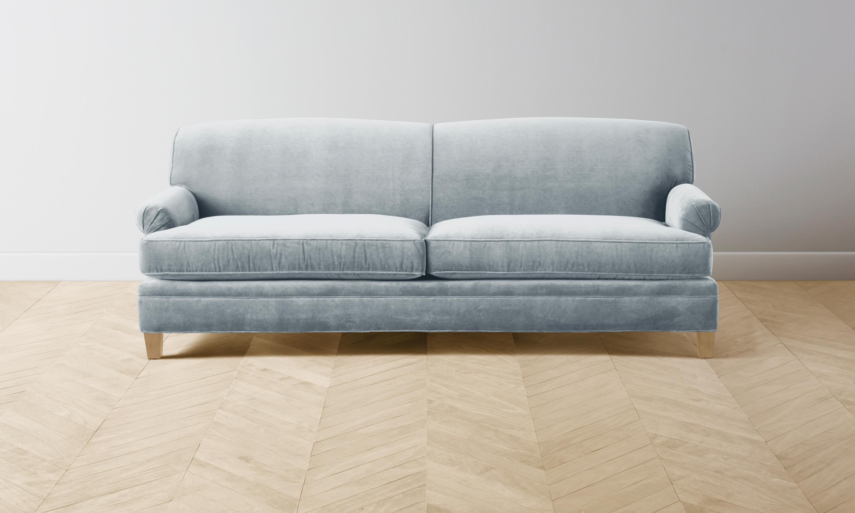 Carmine Performance Velvet Sofa - Luxurious Sky Blue Velvet Upholstery for Living Room, Lounge & Home Decor