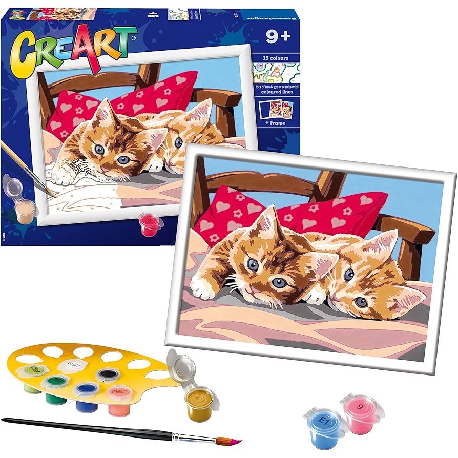 CreArt Two Cuddly Cats - Soft Plush Stuffed Animal Toy for Kids & Adults - Perfect for Home Decor, Gift Giving, and Cuddling