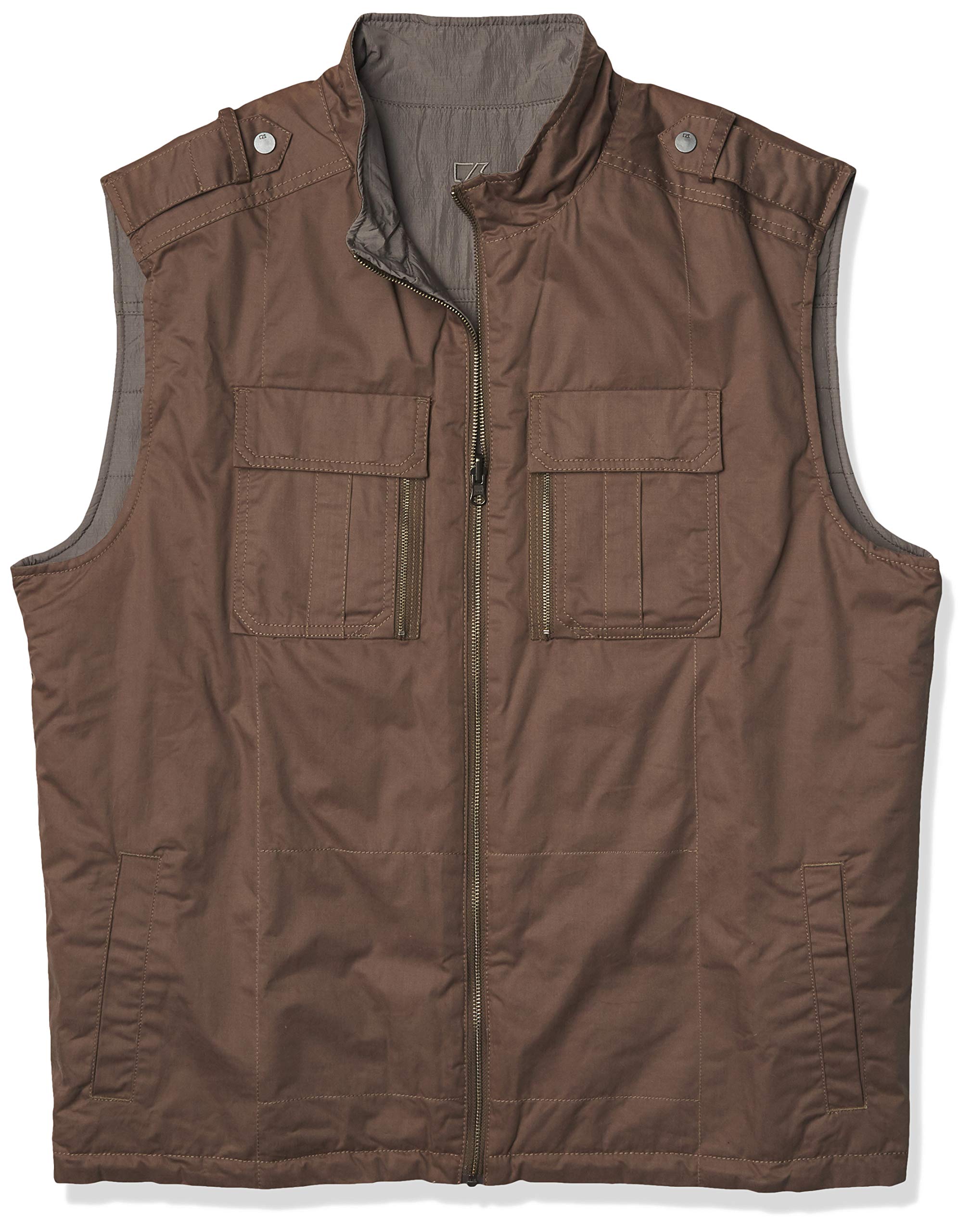Cutter & Buck Men's Taber Reversible Vest - Lightweight Quilted Jacket for Outdoor Activities, Hiking & Casual Wear