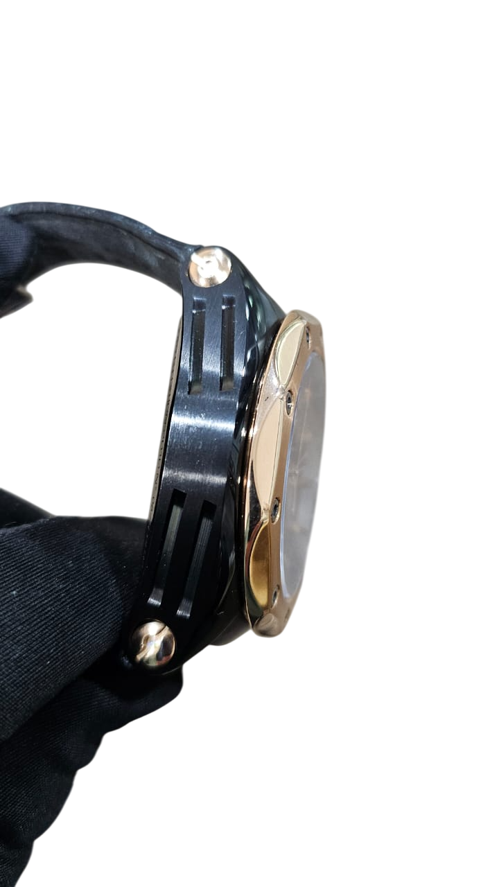 CVSTOS Men's Luxury Chronograph Watch - PVD Titanium & 18K Rose Gold Case - Swiss Automatic Movement - Perfect for Business, Formal Events & Luxury Gift Giving
