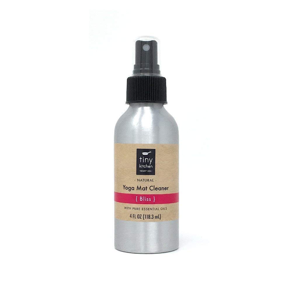 Natural Yoga Mat Cleaner Spray - Bliss Aromatherapy Essential Oil Blend (4 oz) - Handmade, Non-Toxic, Eco-Friendly for Yoga, Pilates & Gym Equipment